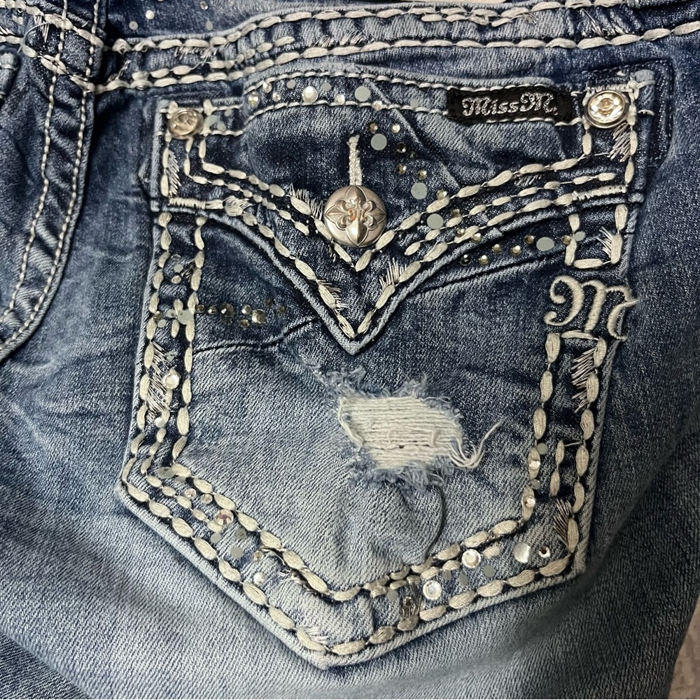 Miss me Women’s Mid-Rise Distressed Blue Jeans 32 - Picture 9 of 16